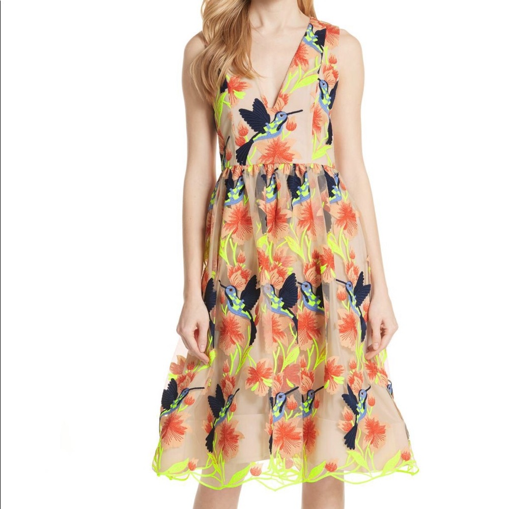 Alice + Olivia neon a-line dress